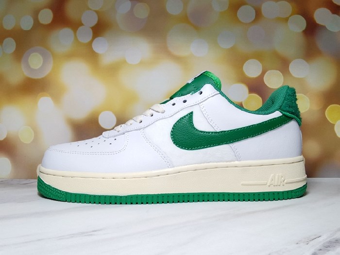 Men's Air Force 1 Low White/Green Shoes 0194